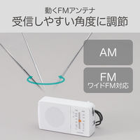 小泉成器 AM/FMラジオ(横型) SAD7229W 1台