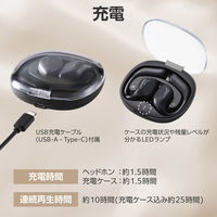 ワイヤレスイヤホン Bluetooth5.4 オープンイヤー 高音質 マットブラック LBT-ECOWS01MBK エレコム 1個（直送品）