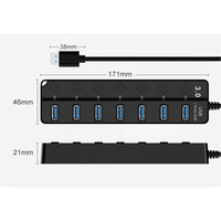 URiSAPO USBハブ 7ポート 3.0スイッチ付 K-USB30-07 1台（直送品）