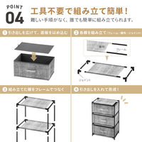 武田コーポレーション 2面引き出し収納BOX K2HB-BK 1箱(8個入)（直送品）