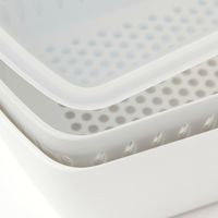 フタ付ちりとりザルボウル角 ホワイト LAKOLE/ラコレ