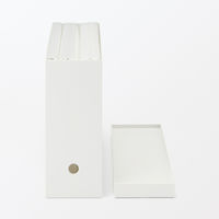 無印良品 再生ポリプロピレン入り ファイルボックス用フタ 幅１０ｃｍ用 ホワイトグレー 1セット（1個×2） 良品計画