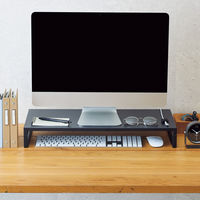 リヒトラブ 机上台 幅590mm ロータイプ マットブラック A7332-124 1セット(3台)