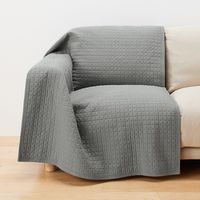 無印良品 洗いざらしの綿キルティングラグ １４０×１９５ｃｍ グレー 良品計画