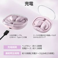ワイヤレスイヤホン Bluetooth 無線 オープンイヤー 高音質 ダスティピンク LBT-OWS01PN エレコム 1個（直送品）