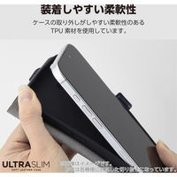 らくらくスマートフォン F-53E ケース レザー 手帳型 超軽量 ネイビー PM-F244PLFUNV エレコム 1個（直送品）