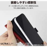 らくらくスマートフォン F-53E ケース レザー 手帳型 超軽量 ブラック PM-F244PLFUBK エレコム 1個（直送品）