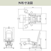 【軒先渡し】高田ベッド アダクション2 リハビリ運動療法 股関節 ビニルレザー黒 TB-1222 1台（直送品）