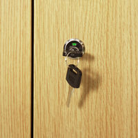 スマイル 木目調スチールロッカー 4連4人用 シリンダー錠 ライトブラウン/ブラック 幅900×奥行515×高さ1790mm 1台（取寄品）