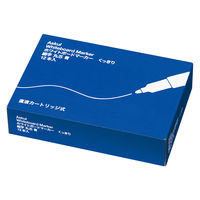 アスクル ホワイトボードマーカーくっきり 細字丸芯　青　直液カートリッジ式　AS-WBKFM-03 1セット（36本：12本入×3箱） オリジナル