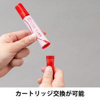 アスクル　ホワイトボードマーカーくっきり　中字丸芯 赤 直液カートリッジ式  AS-WBKMM-02 1セット（30本：10本入×3箱） オリジナル