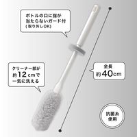 アフロのひと回し ボトル洗いスポンジ 水筒用 水だけでも汚れが落とせる 抗菌加工 グレー 日本製 1セット（1個×5）サンコー