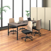 アール・エフ・ヤマカワ 配線ボックス付ミーティングテーブルII 幅1500×奥行750×高さ720mm ダークミディアム 1台(2梱包)