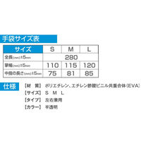 サラヤ サラヤプラスチック手袋EVA Lサイズ クリア 透明 食品衛生法適合 グローブ 53510 1箱(200枚入x20個)（直送品）