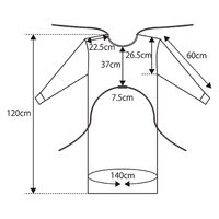 非防水アイソレーションガウン（ブルー）10枚包装 FV-IG-017BL　袖口リブニット　軽量・フリーサイズ　防護ガウン　フィフティ・ヴィジョナリー（直送品）