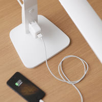 LEDデスクライト 昼白色 ホワイト ブルーライトカット 抗菌 Ra82 スワン電器 DS-506WH 1台