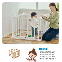 カトージ 木製ベビーサークル 扉付(ホワイト)※カラーカートン 63207 1台（直送品）