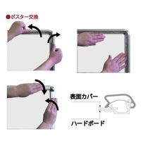 ポスターグリップスタンド看板パンフレットケース付(屋内用) A1片面シルバー アームキャスターセット PGSKP-A1KS-KSET 1台（直送品）