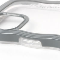 【LAKOLE/ラコレ】 ウェーブデザインiPhoneケース【iPhone13/14】 ブルー（わけあり品）