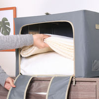 不二貿易 窓付&積み重ね収納ボックス 72L GY 63519 1個