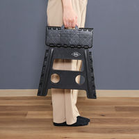 不二貿易 フォールディングステップスツール H32cm BK 77522 1個