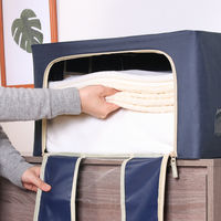 不二貿易 窓付&積み重ね収納ボックス 55L BL 63517 1個