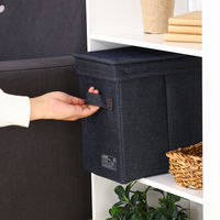 不二貿易 LB デニム調インナーボックス 縦ハーフ蓋付 67313 1個