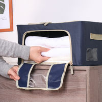 不二貿易 窓付&積み重ね収納ボックス 22L BL 63513 1個