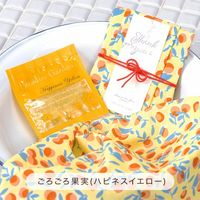 おふろはん バブルバス＆ハンカチ ごろごろ果実 ハピネスイエロー 1セット（1個×3） プレーリードッグ