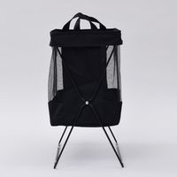 YAMAZEN 【荷物入れ】メッシュバスケット ハイタイプ M 折りたたみ 収納ボックス HTB-MH(BK) 1個