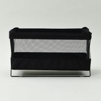 YAMAZEN 【荷物入れ】メッシュバスケット ワイドタイプ S 折りたたみ 収納ボックス HTB-SW(BK) 1個