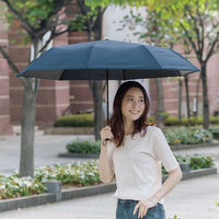 コジット 折り畳み傘 晴雨兼用 3段 大きめ ネイビー 4969133921834 1本　紫外線、近赤外線99.9%カット