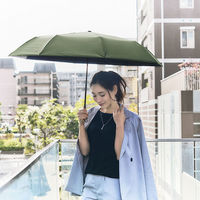 コジット 折り畳み傘 晴雨兼用 3段 大きめ カーキ 4969133921841 1本　紫外線、近赤外線99.9%カット