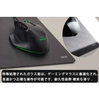 FSC ガラスマウスパッド　滑り止め付き　＜ブラック＞ HKWーMOUSEPADーBK 1枚