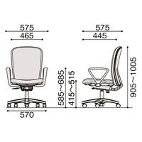 【組立設置込】イトーキ リエットR チェア ハイバック 固定肘 ブラック×ライトイインディゴ KT-356PV-T1N3 1脚（直送品）