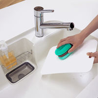 ため洗いに便利 水に浮くたわし 型崩れしにくい 持ちやすいベルト付き グリーン 1セット（1個×5）東和産業