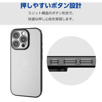 iPhone16 Pro ケース ソフト カメラレンズ保護設計 メタリックブラック PM-A24CUCTMKBK エレコム 1個（直送品）