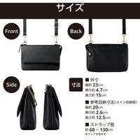 スマホポーチ ショルダーポーチ お財布機能付き 斜めがけ ソフトレザー ジェットブラック P-MAP07BK エレコム 1個（直送品）