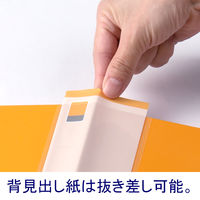 【旧品】アスクル　交換式クリアーブック(バインダーファイル)　差し替え式　A4タテ　30穴　背幅25mm　15ポケット付　オレンジ　1冊 オリジナル