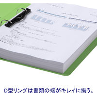 【旧品】アスクル　Ｄ型ツイストリングファイル　A4タテ　2穴　背幅36mm　グリーン　1冊 オリジナル