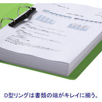 【旧品】アスクル　Ｄ型ツイストリングファイル　A4タテ　2穴　背幅47mm　グリーン　30冊 オリジナル
