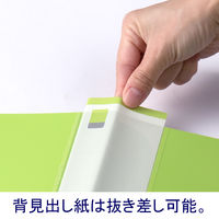 【セール】【旧品】アスクル 交換式クリアーブック(バインダーファイル) 差し替え式 A4タテ 30穴 背幅25mm 15ポケット付 グリーン 3冊 オリジナル