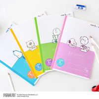 日本ノート ノート スヌーピー セミB5 5mm方眼罫 26枚 4色セット PST5G04 1パック(4色入)