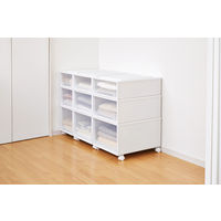 【引き出し収納】　天馬　フィッツケース 53ー39L　ホワイト/クリア　幅39.0×奥行53.0×高さ30.0cm　1セット（1個×3）