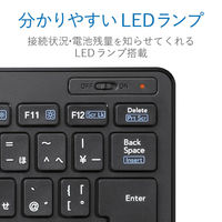 ワイヤレスキーボード 無線 テンキーレス コンパクト パンタグラフ 薄型 ブラック TK-FDP098TBK エレコム 1個（直送品）