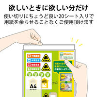 エレコム ラベルシール 宛名シール 速貼 A4 フリーカット ノーカット 20枚 EDT-TMQN1 1袋（直送品）