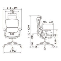 【組立設置込】エルゴヒューマン ベーシック ハイタイプ 背メッシュ レッド 座モールドクッション ブラック 独立式ランバーサポート付 可動肘付 1脚（取寄品）