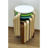 エイ・アイ・エス 木製丸椅子 組立式 ブラウン LFMI-008BR 1脚（直送品）