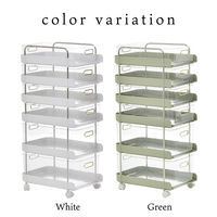 【軒先渡し】B.Bファニシング フェミニワゴン 6段 幅320×奥行370×高さ760mm グリーン 1台（直送品）