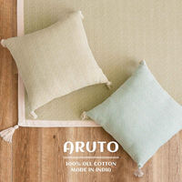 萩原敷物 クッション インド綿背当てクッション アルト 45×45cm ブルー 407649 1個（直送品）